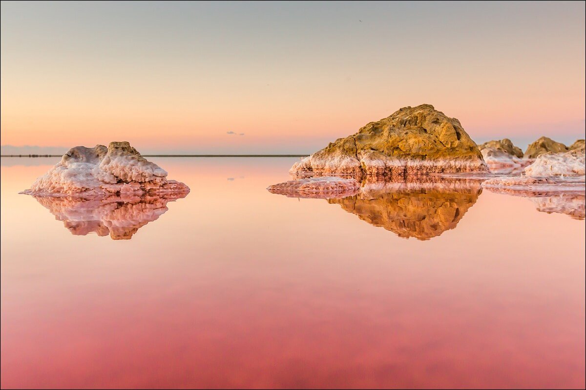Крым: Кояшское розовое озеро + море
